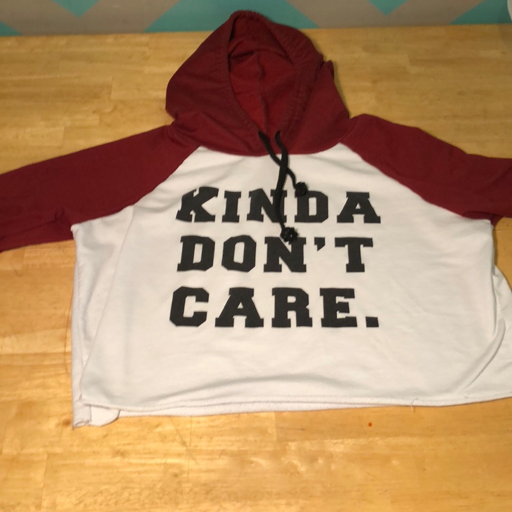 Cropped kinda don’t care hoodie